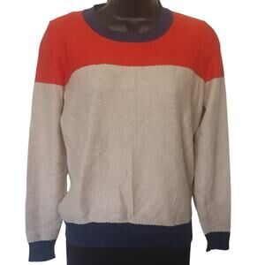 Madewell Colorblock Print Taupe Orange Womens XSmall